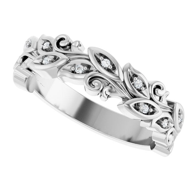 platinum-.05-ctw-lab-grown-diamond-floral-band