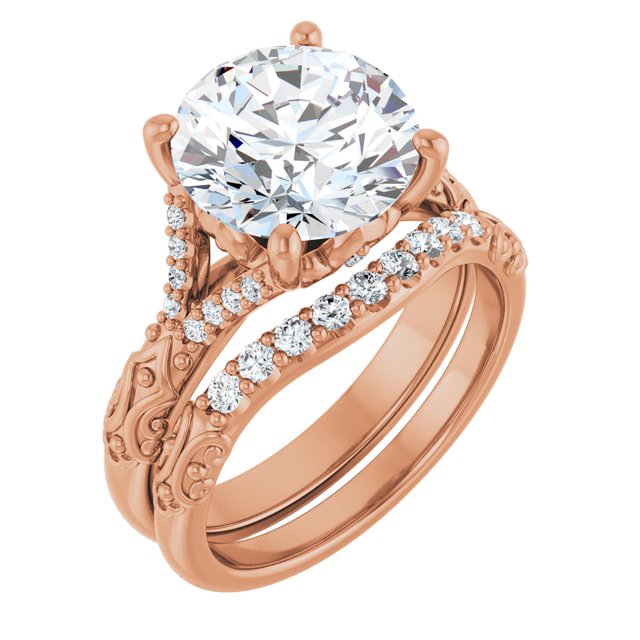 14K Rose Gold Bezel Set Engagement Ring - Downpay Demo