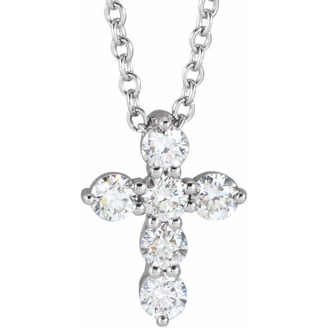 14k-yellow-1/4-ctw-lab-grown-diamond-cross-pendant
