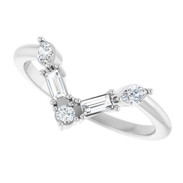 14k-white-1/4-ctw-lab-grown-diamond-v-ring