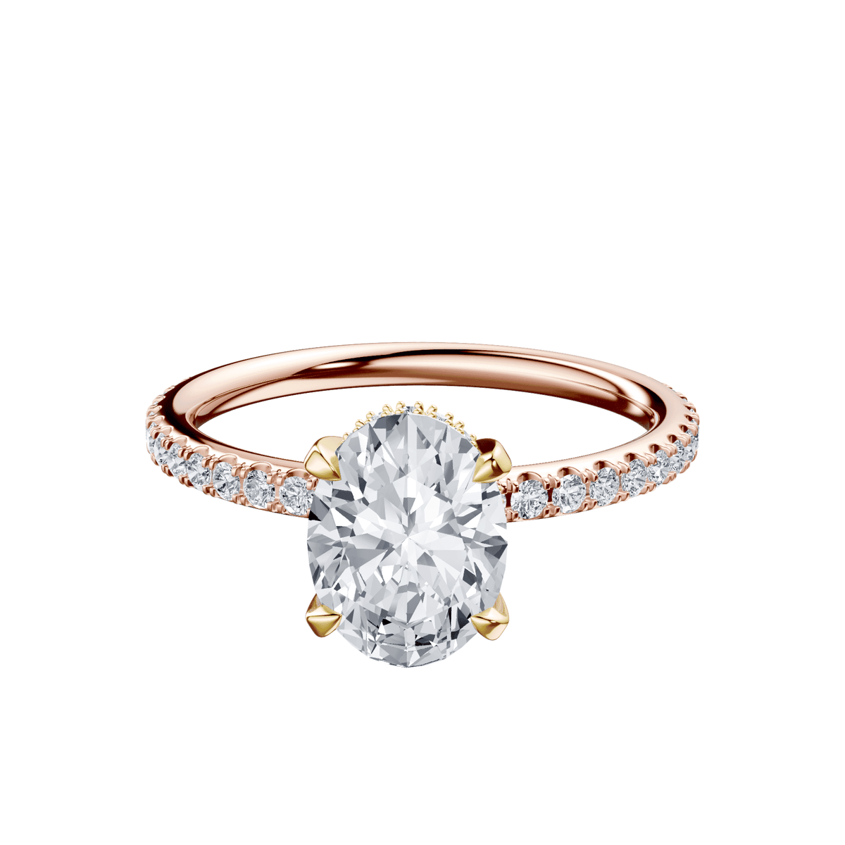 Oval 1ct 14K Rose Gold Ring