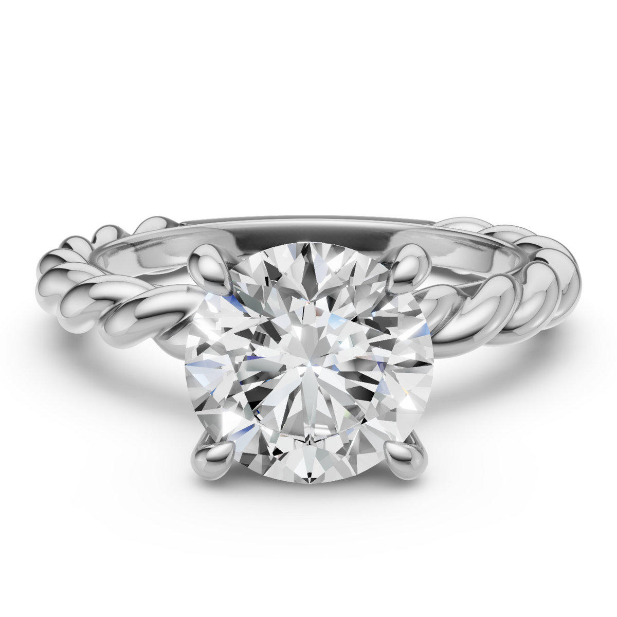 Half Pave Rope Ring