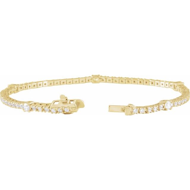 14k-yellow-1-3/4-ctw-lab-grown-diamond-7"-line-bracelet