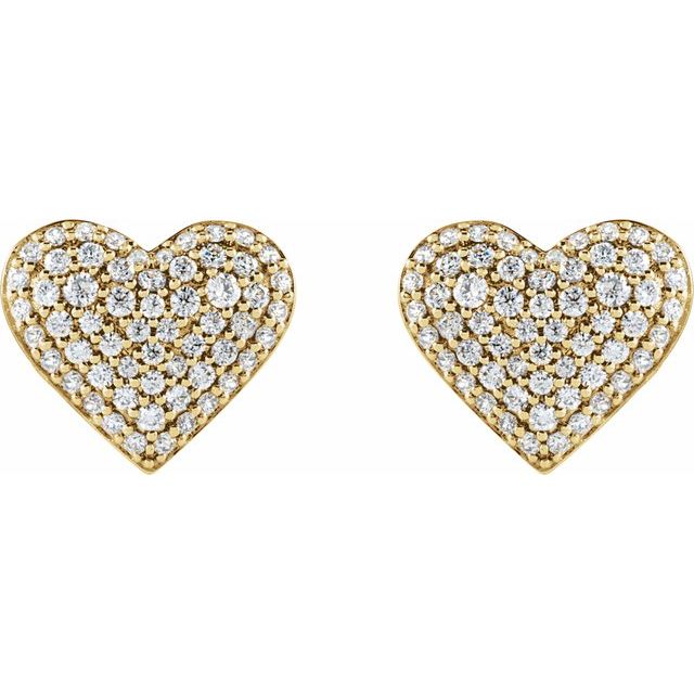 14k-yellow-1/2-ctw-lab-grown-diamond-puffed-heart-earrings