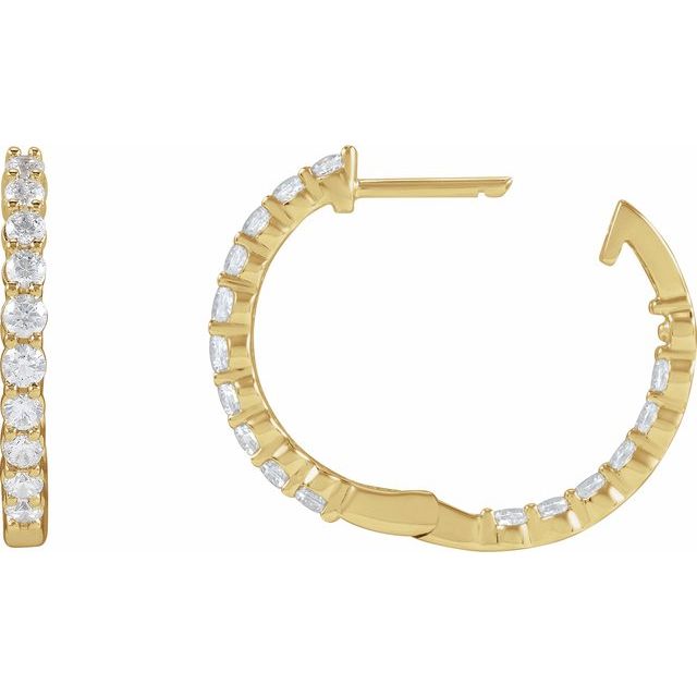 14k-yellow-1-ctw-lab-grown-diamond-inside-outside-hinged--hoop-earrings