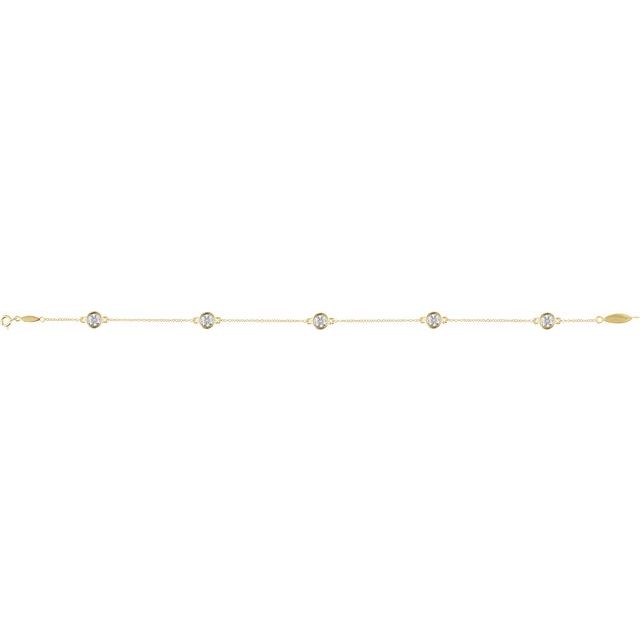 14k-yellow-1/3-ctw-lab-grown-diamond-bezel-set-station-7"-bracelet
