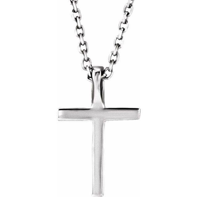 14k-white-.06-ctw-lab-grown-diamond-petite-cross-16"-necklace