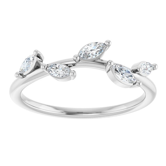 14k-white-1/4-ctw-lab-grown-diamond-leaf-ring