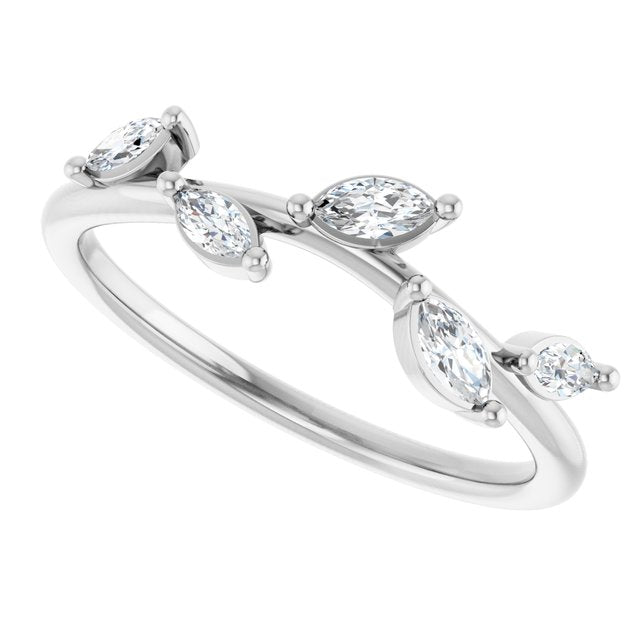 14k-white-1/4-ctw-lab-grown-diamond-leaf-ring
