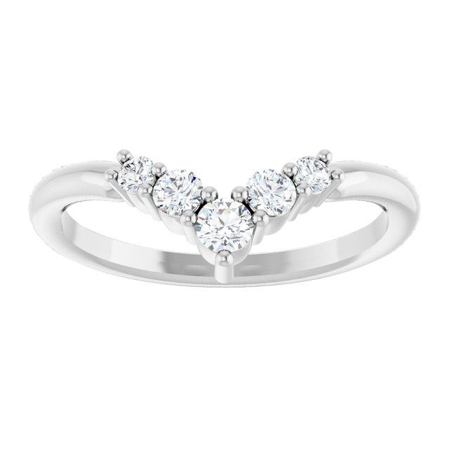 14k-white-1/4-ctw-natural-diamond-graduated-v-ring