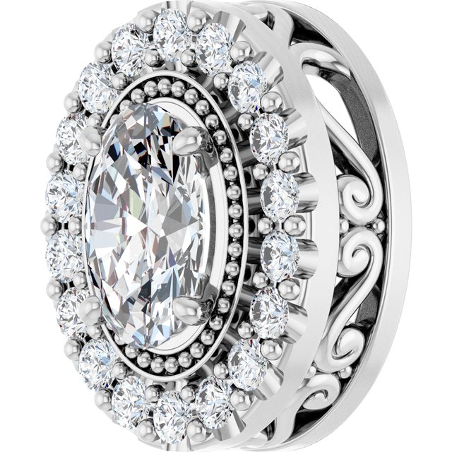 14k White 5/8 ctw lab grown diamond pendant