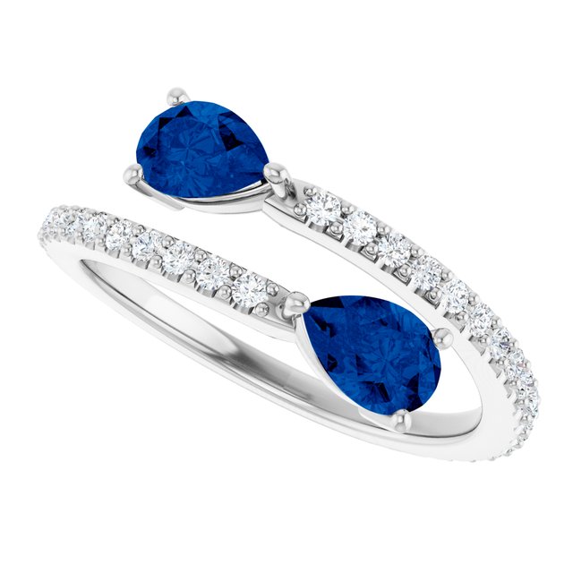 14k-white-lab-grown-blue-sapphire-&-1/3-ctw-natural-diamond-ring
