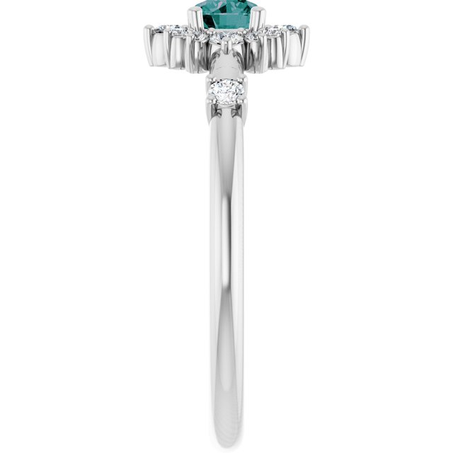 14k-white-lab-grown-alexandrite-&-1/6-ctw-natural-diamond-halo-style-ring
