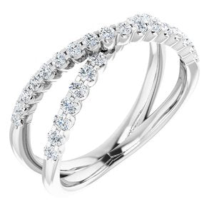 18K Lab-Grown Diamond Criss-Cross Ring