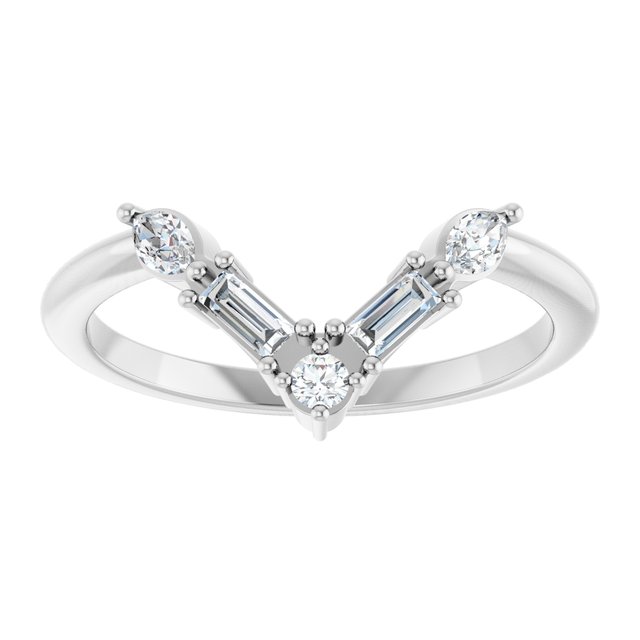 14k-white-1/4-ctw-lab-grown-diamond-v-ring