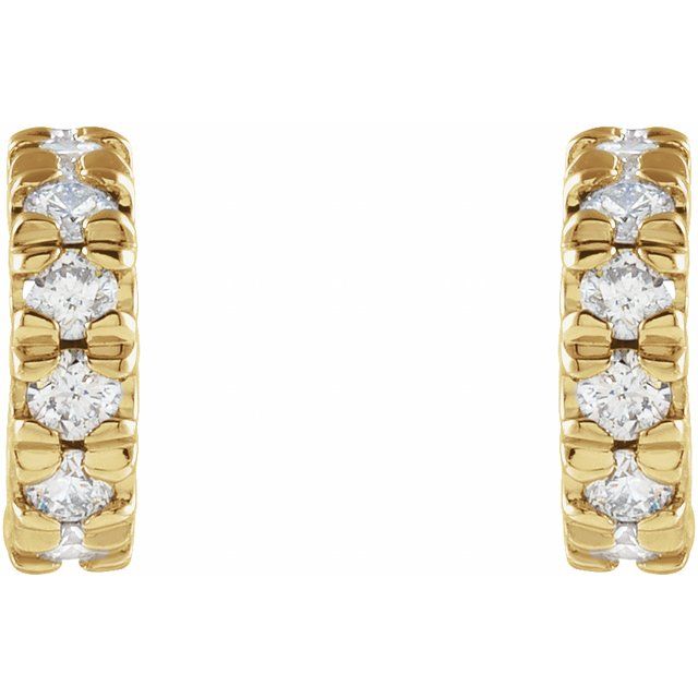 14k-yellow-1/4-ctw-lab-grown-diamond-french-set-huggie-hoop-earrings