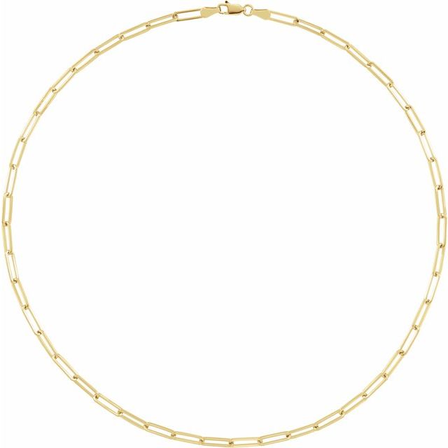 14k-yellow-gold--paperclip-style-7"-chain