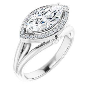 18K White Marquise Ring Mounting