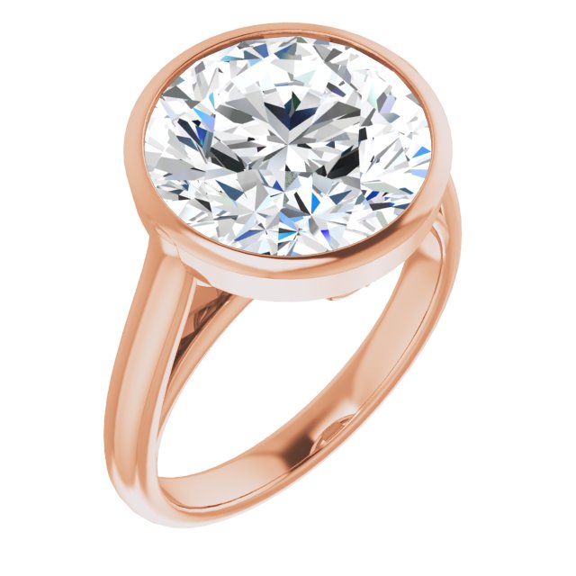 18K Rose 12 Round Engagement Ring Mounting