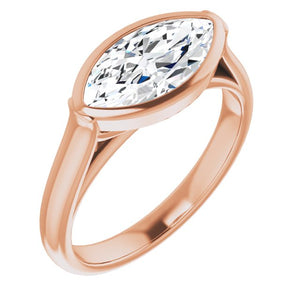 14K Rose Marquise Engagement Ring Mounting