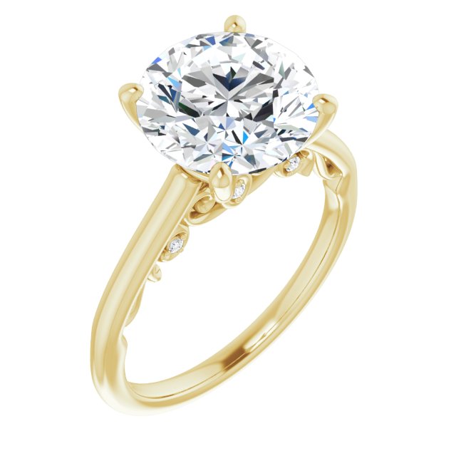 14K Yellow 10 Round Engagement Ring Mounting – VDB Shopify App Demo Store