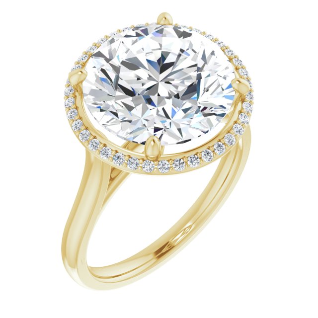 14K Yellow 12 Round Halo-Style Engagement Ring Mounting
