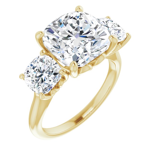 18K Yellow 10 Cushion Ring Mounting