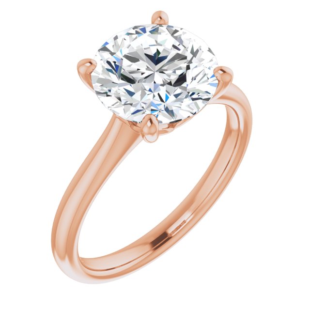 14K Rose 9.4 Round Engagement Ring Mounting