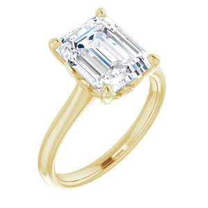 18K Yellow Emerald Engagement Ring Mounting