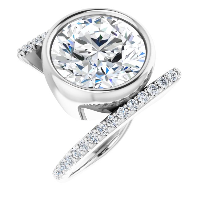 14K White 12 Round Ring Mounting