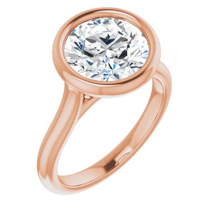 18K Rose 9.4 Round Engagement Ring Mounting