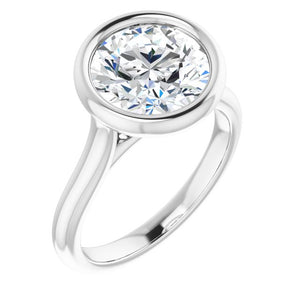 Platinum 9.4 Round Engagement Ring Mounting