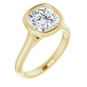 14K Yellow 8 Cushion Engagement Ring Mounting