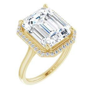 18K Yellow Emerald Engagement Ring Mounting