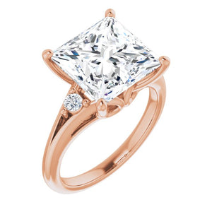 18K Rose 10 Square Ring Mounting